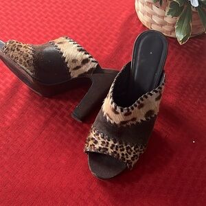 Donald J Plinerf, leather and fur heels